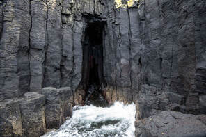 Photograph of Uamh an Òir (The Cave of Gold) at Bornesketig on the Isle of Skye. Photo copyright © Sean Purser